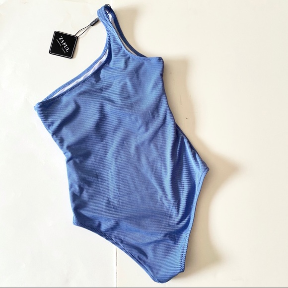 Side Strap One Piece Ribbed Swimsuit from Zaful NWT - Picture 2 of 5